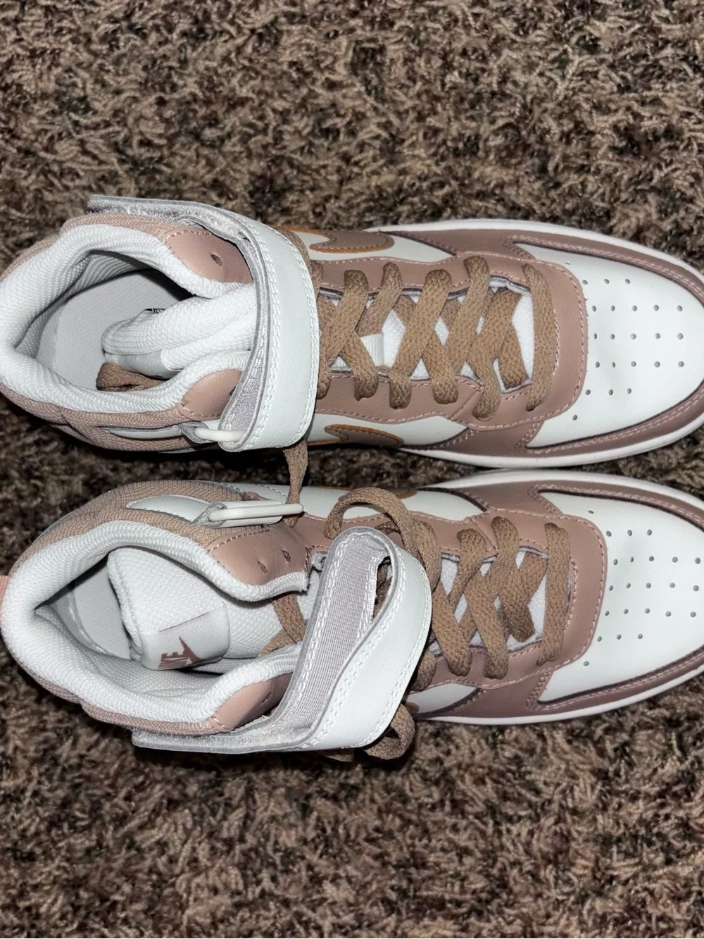 Nike Court Borough Mid 2 GS 6Y Beige Ivory Hemp CD7782-125 Girls